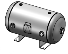 Manchester 304944 Horizontal Receiver Tank, 24 Gal., Rated: 200# w/Legs Only
